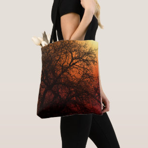 Bolsa Tote Árvore de inverno de Silhueta Sunset