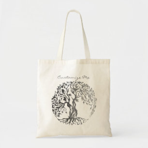 Bolsa Tote Árvore de Mehndi de vida (Henna) (prata)