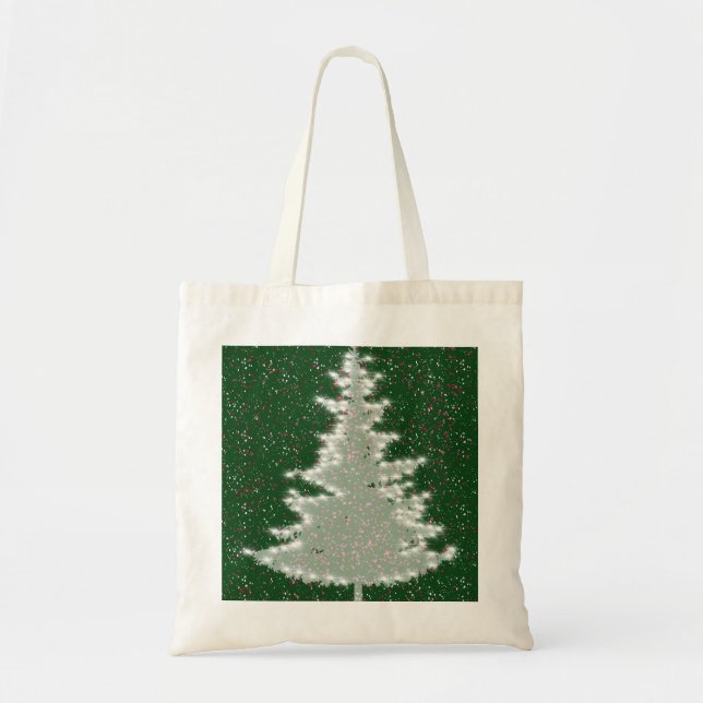 Bolsa Tote Árvore de Natal Brilhante e Encantada (Frente)