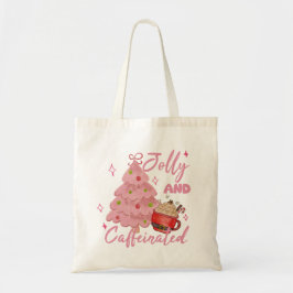 Bolsa Tote Árvore de Natal Café Alegre e Cafeinada Design