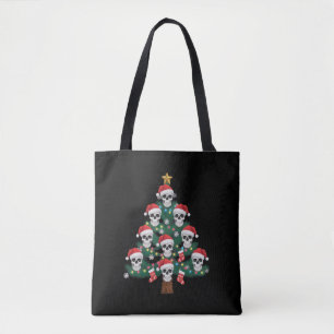 Bolsa Tote Árvore de Natal Caveira Pijama Esqueleto Legal Pap