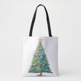Bolsa Tote Árvore de Natal Colorida