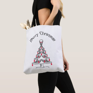 Bolsa Tote Árvore de Natal com crânio