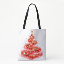 Árvore de Natal com Redemoinho de Brilho Vermelho