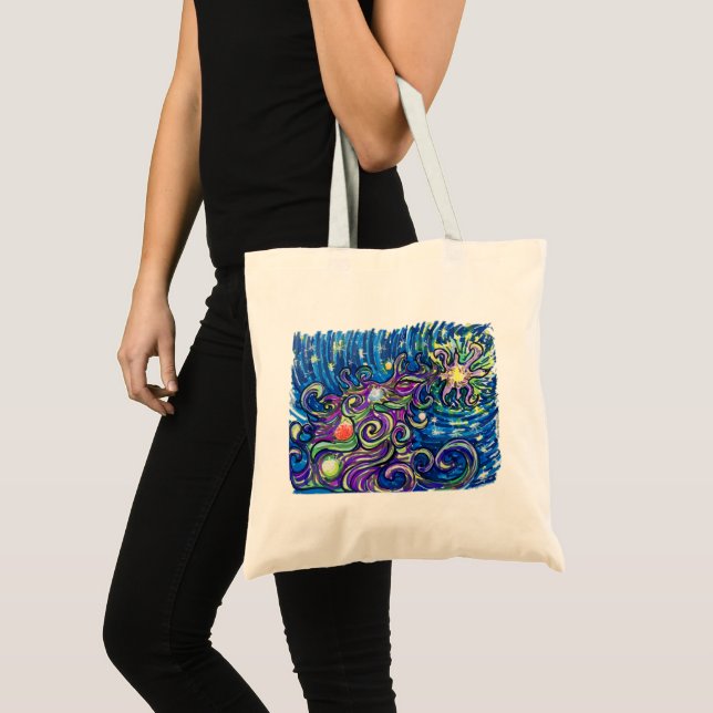 Bolsa Tote Árvore de Natal Cósmica (Frente (produto))