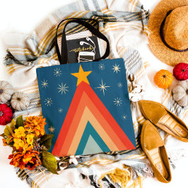 Bolsa Tote Árvore de Natal da Feliz e do Retro Brilhante