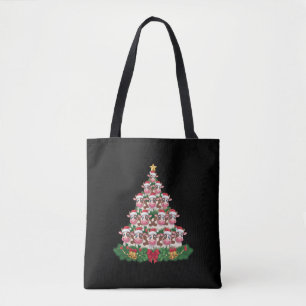 Bolsa Tote Árvore de Natal da Vaca Camisa Divertida Amante de