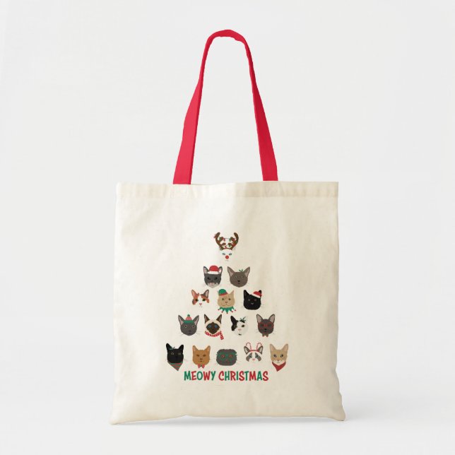 Bolsa Tote Árvore de Natal de Cat (Frente)