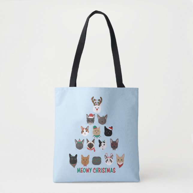 Bolsa Tote Árvore de Natal de Cat (Frente)