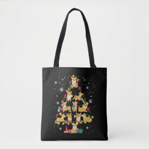 Bolsa Tote Árvore de Natal de Corgi Legal de Natal Corgi Lov