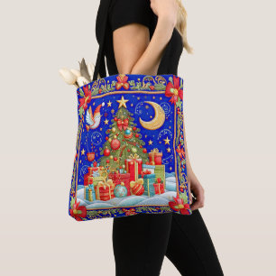 Bolsa Tote Árvore de Natal decorada parece decorada