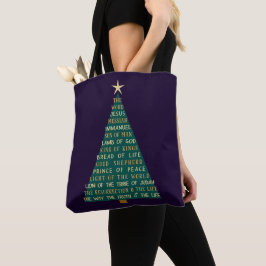 Bolsa Tote Árvore de Natal dos Nomes de Jesus