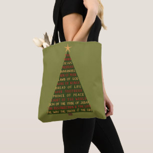 Bolsa Tote Árvore de Natal dos Nomes de Jesus