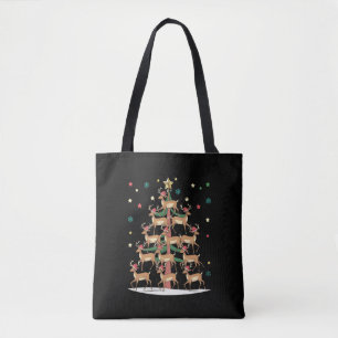 Bolsa Tote Árvore de Natal dos Veados, Natal Divertido, Rena 