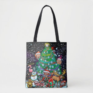 Bolsa Tote Árvore de Natal e Banda de Toques