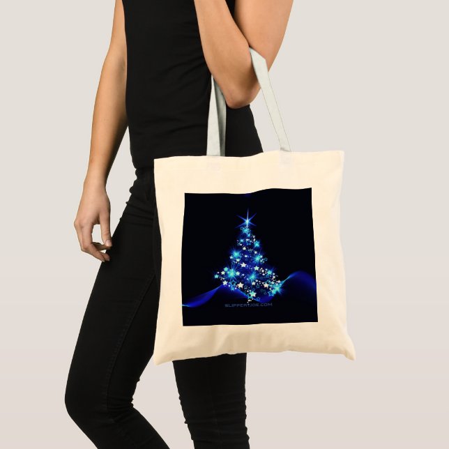 Bolsa Tote Árvore de Natal estilizada e brilhante da Slippery (Frente (produto))