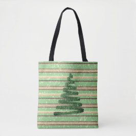 Bolsa Tote Árvore de Natal Festiva Snowy