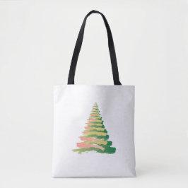 Bolsa Tote Árvore de Natal Minimalista a Pincelada