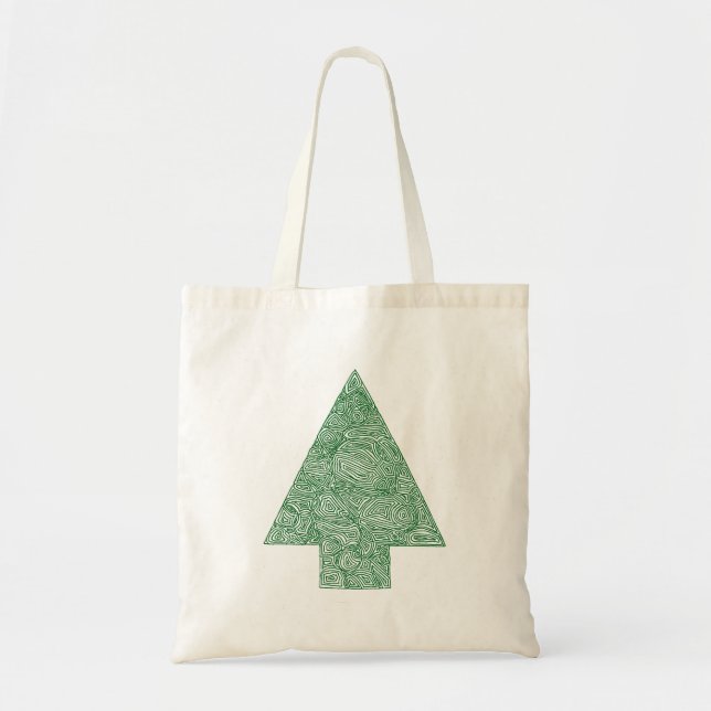 Bolsa Tote Árvore de Natal Moderna (Frente)
