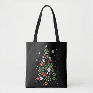 Bolsa Tote Árvore de Natal Pata de Animal de Estimação Gatos 
