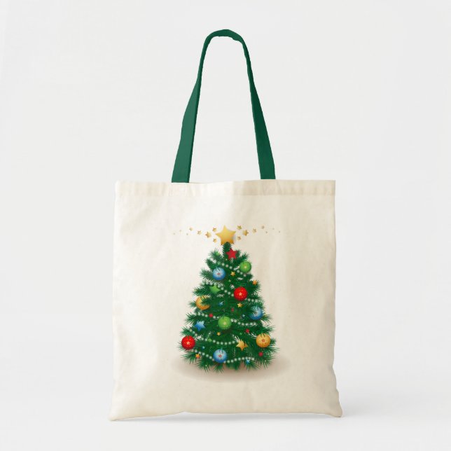 Bolsa Tote Árvore de Natal, saco (Frente)