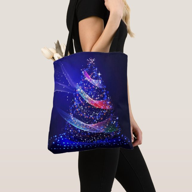 Bolsa Tote Árvore de Natal SlipperyJoe digital translúcida ve (Close Up)