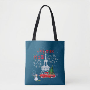 Bolsa Tote Árvore de Natal Torre Eiffel Paris - Caminhão Verm