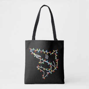 Bolsa Tote Árvore de Natal Tubarões Xmas Animal de Estimação