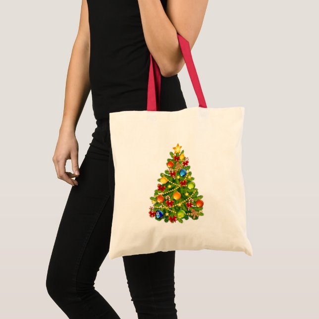 Bolsa Tote Árvore de Natal Verde (Frente (produto))