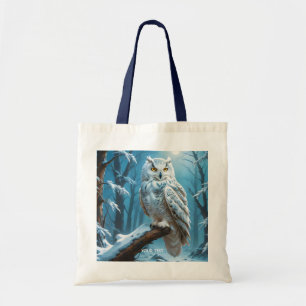 Bolsa Tote Árvore de Neve da Coruja Fantasy