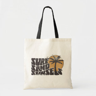 Bolsa Tote Árvore de Palm da Beach surf Sand Pôr do sol