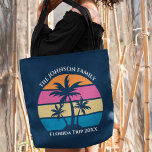Bolsa Tote Árvore de Palma Azul de Corte de Praia Personalizá<br><div class="desc">Esta bela palmeira tropical por um pôr do sol em uma bolsa de tote é perfeita para uma viagem de praia de verão com seus amigos universitários ou um navio de cruzeiro divertido tirando férias com a família. Personalize um conjunto de bolsas personalizadas para o seu grupo que vai até...</div>