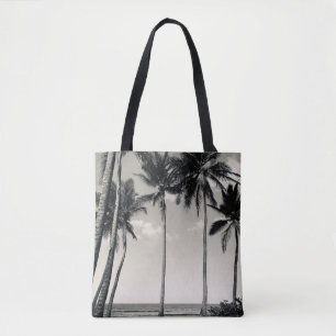 BOLSA TOTE ÁRVORE DE PALMA TROPICAL NA PRAIA