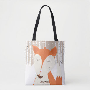 Bolsa Tote Árvore de Pássaros da Raposa Vermelha