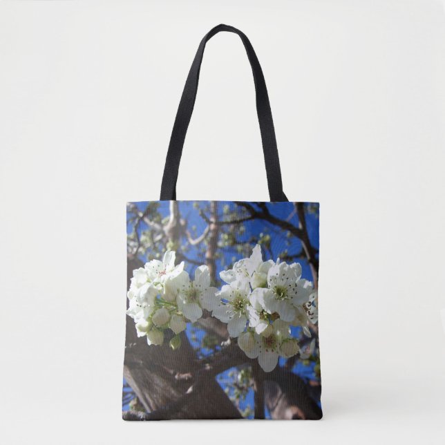 Bolsa Tote Árvore de pera de Primavera de Flor em Clusters Br (Frente)