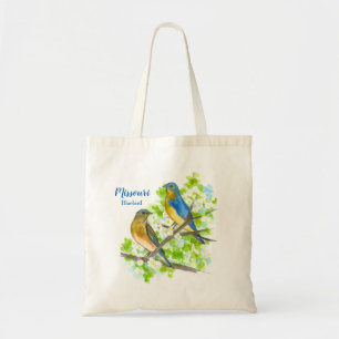 Bolsa Tote Árvore de Primavera de Bloqueio de Bluebird Person
