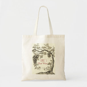 Bolsa Tote Árvore de vinho tinto de uvas personalizadas