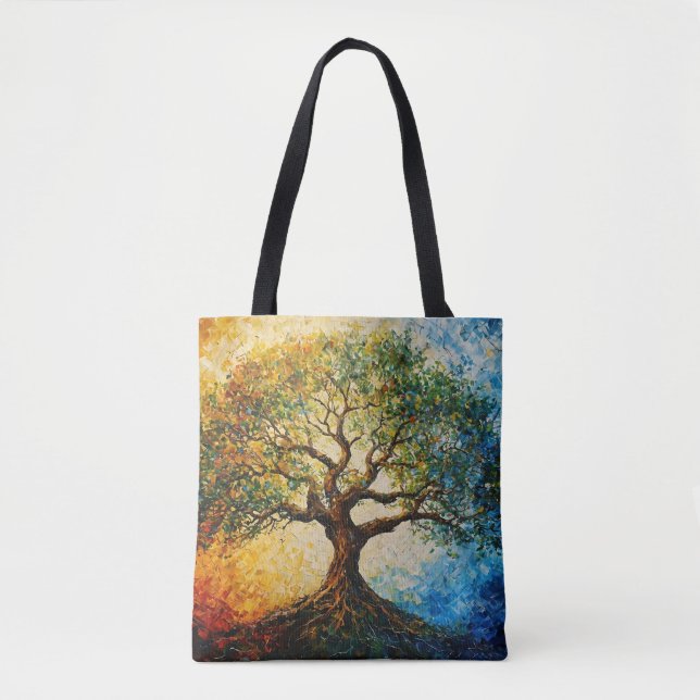Bolsa Tote Árvore do Conhecimento - Pintura a óleo (Frente)