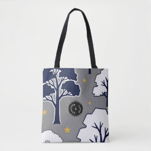 Bolsa Tote Árvore e Estrela Modernas Personalizadas da Flores