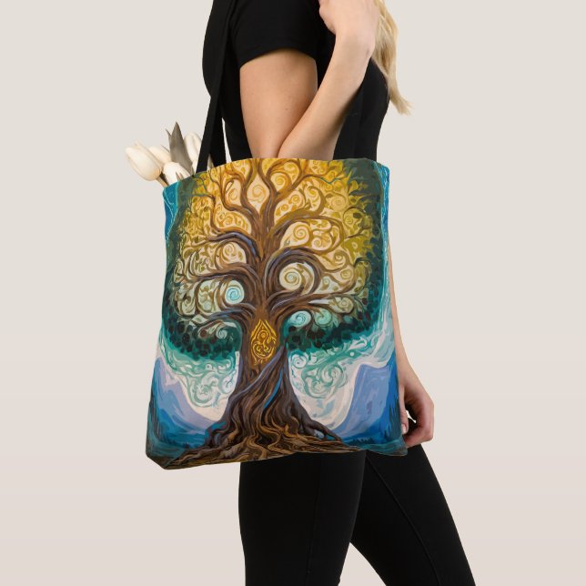 Bolsa Tote Árvore Mágica Yggdrasil Gloriosa Fantasia (Close Up)