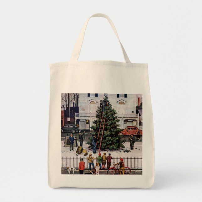 Bolsa Tote Árvore na praça da cidade (Frente)