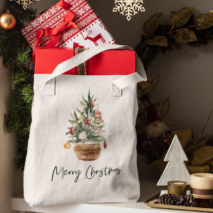 Bolsa Tote Árvore natais vintages   Feliz Natal