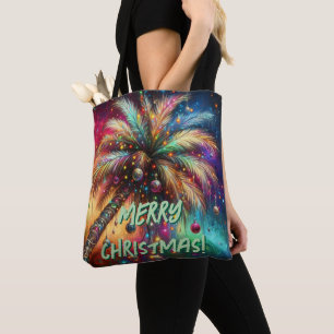Bolsa Tote Árvore Tropical de Natal Whimsso Vivid