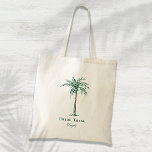 Bolsa Tote Árvore Tropical de Palm Verde da Bela Tribo Person<br><div class="desc">Esta bolsa de tote de palmeira tropical divertida com as palavras "Tribo da Noiva" em verde esmeralda é o presente perfeito para um destino de praia tropical ou casamento ao ar livre! Personalize-o com o nome da sua dama de honra.</div>