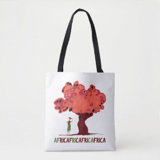 Bolsa Tote Árvore vermelha com uma mulher da África