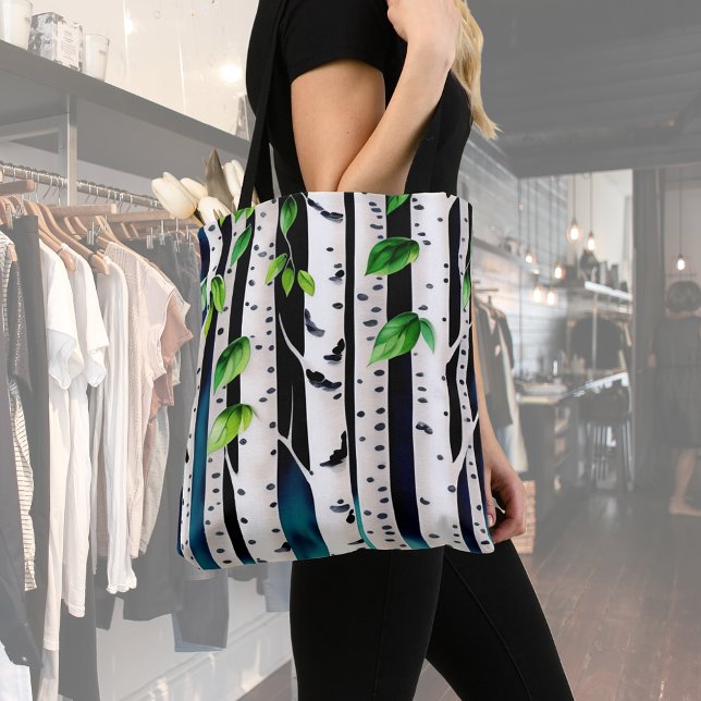 Bolsa Tote Árvores de Aspen de Aquarela (Criador carregado)
