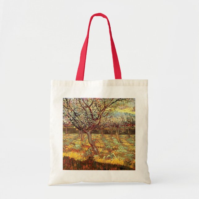 Bolsa Tote Árvores de damascos no Flor por Vincent van Gogh (Frente)