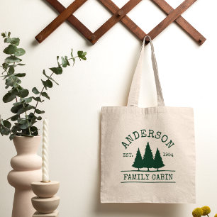 Bolsa Tote Árvores de Floresta de Nome da Família de Cabina
