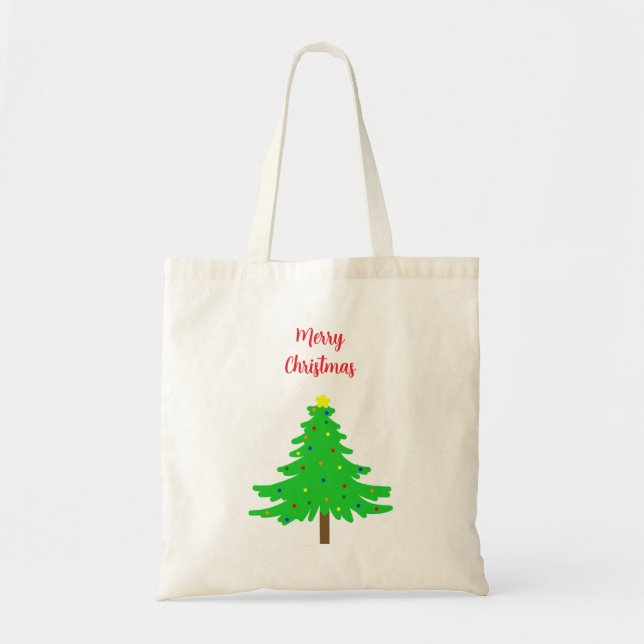 Bolsa Tote Árvores de Natal Alegre Festivas (Frente)