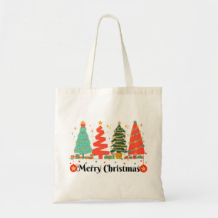 Bolsa Tote Árvores de Natal Feliz Natal